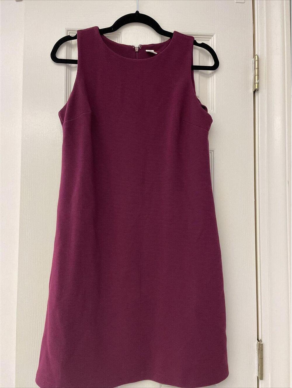 Old Navy Knit Sheath Dress Womens size Small Plum Sleeveless Zip Office Work